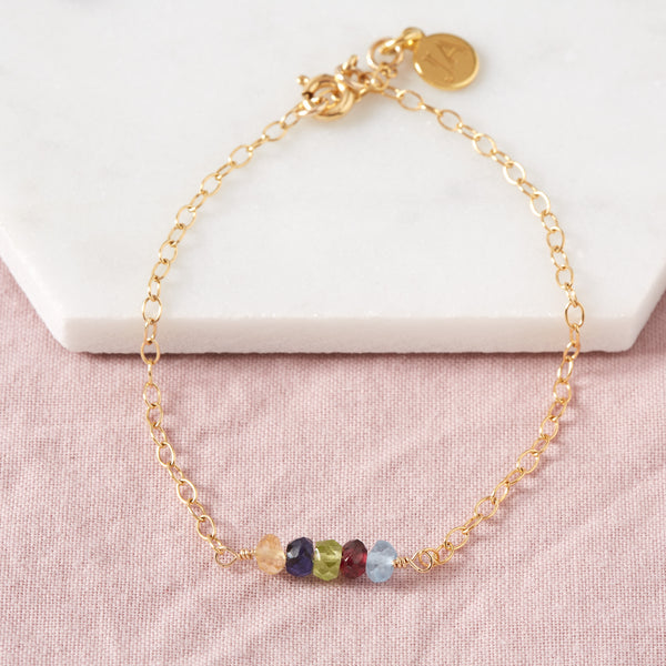 Personalised Birthstone 'Matilda' Bracelet (5 Stone)