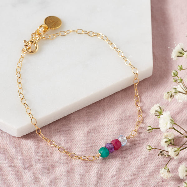 Personalised Birthstone 'Matilda' Bracelet (4 Stone)
