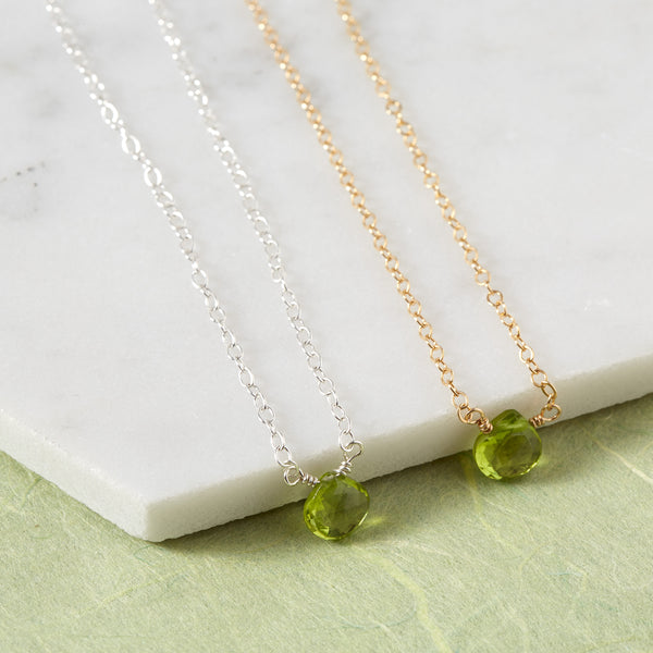 Peridot Briolette Necklace | Wealth, Health & Protection