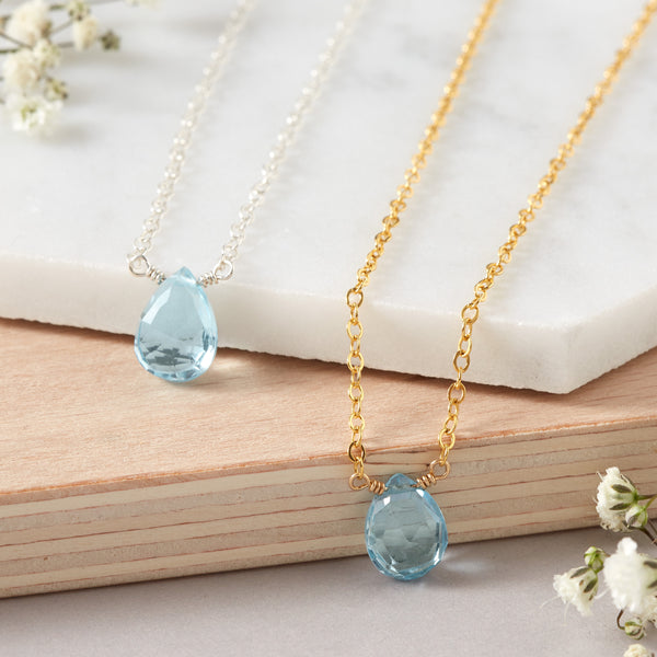 Mystic Blue Topaz Necklace | Good Health, Forgiveness & Joy