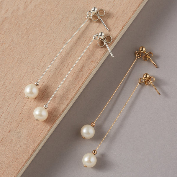 Freshwater Pearl Long Drop Earrings