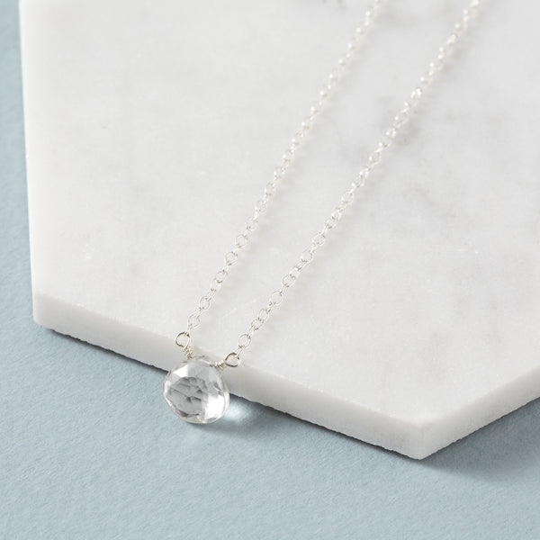 Clear Quartz Briolette Necklace | Energy & Purity