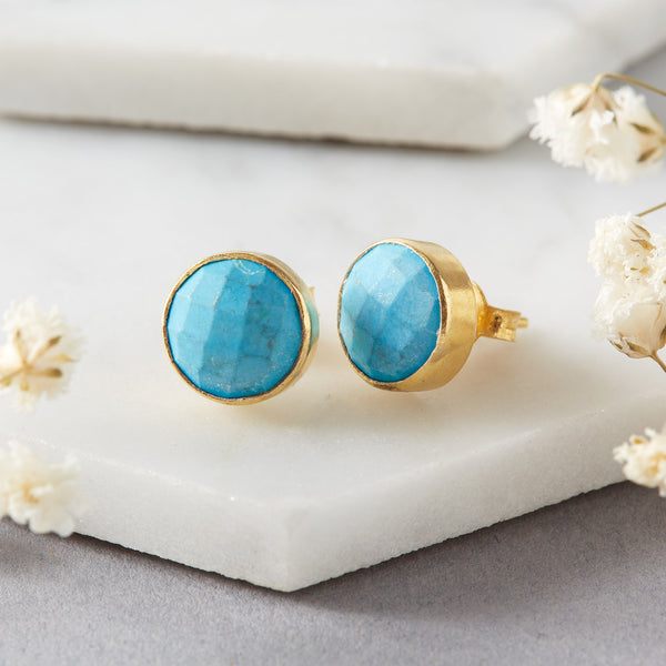 Natural Turquoise Ear Studs