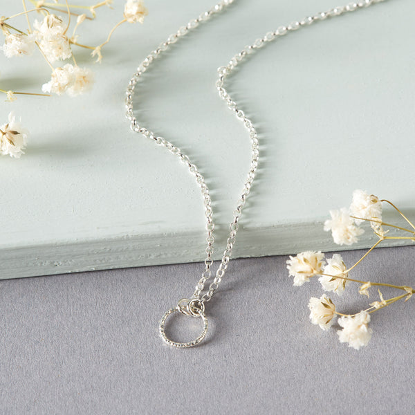 Diamond Cut Friendship Ring Necklace