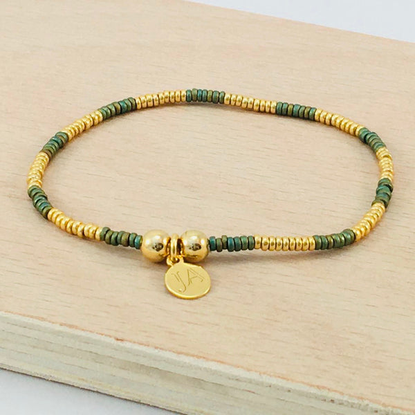 Skinny Metallic Sea Green Bracelet