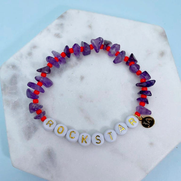 Personalised Amethyst Crystal Healing Bracelet