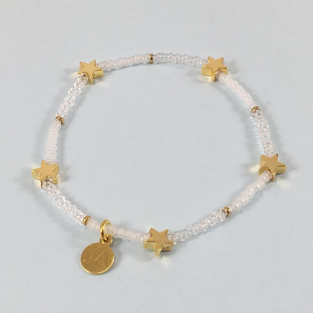 Matte Crystal and Crystal Star Bracelet