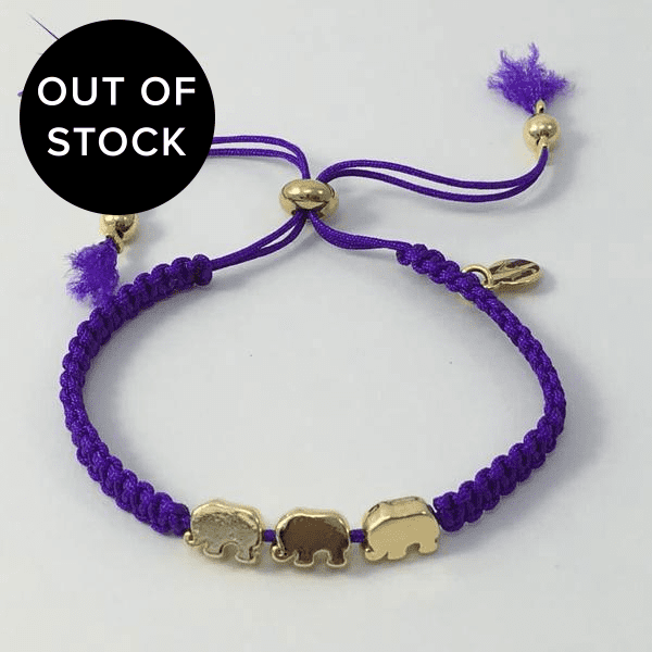 Lucky Elephant Friendship Bracelet (Purple)