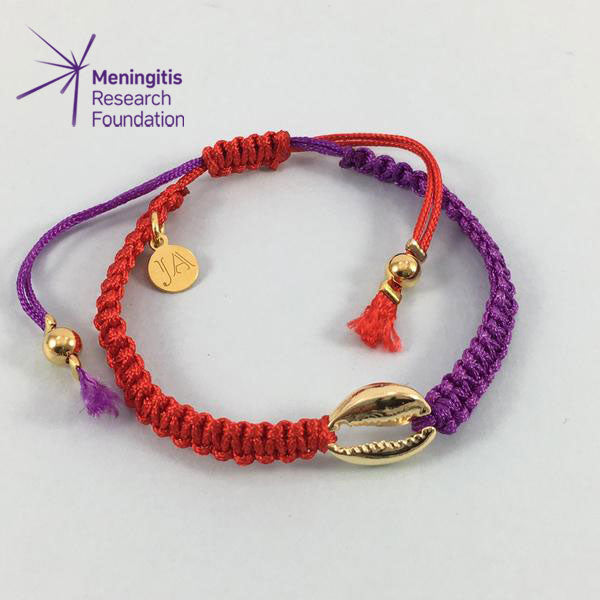 Cowrie Shell Friendship Bracelet (Red/Purple)