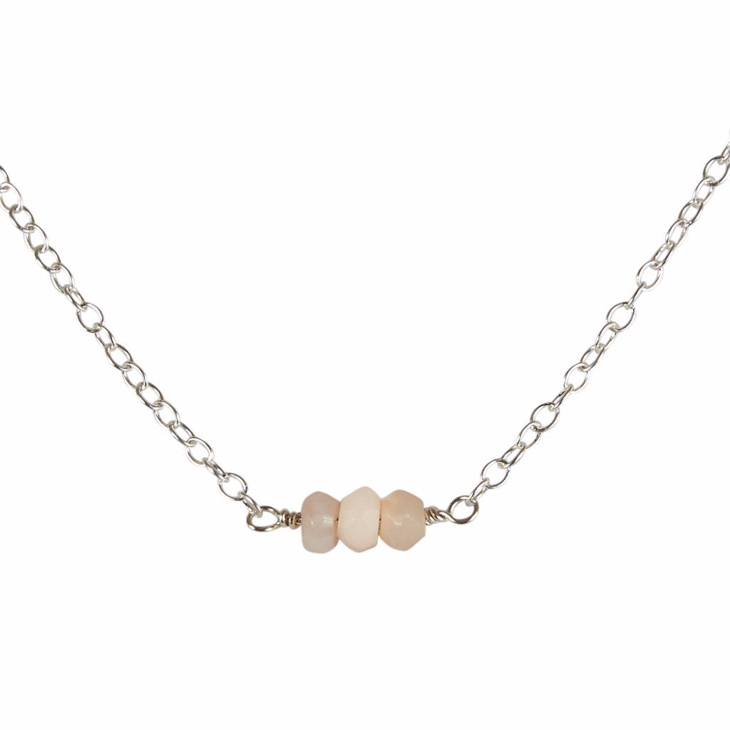 October | Opal Bead Bar Necklace