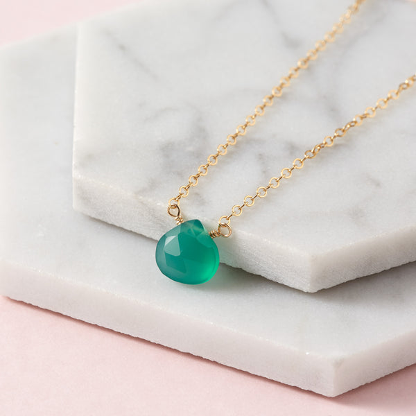 Green Onyx Briolette Necklace | Inspiration, Patience & Love