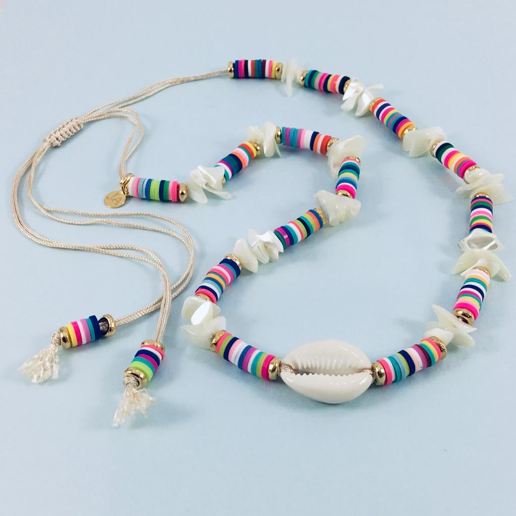 Cowrie Shell Happy Necklace