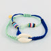 Cowrie Shell Friendship Bracelet (Blue/Green)