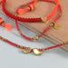Gold Plated Heart Friendship Bracelet (Red/Orange)