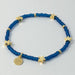 Matte Blue and Gold Star Bracelet