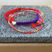 Silver Heart Friendship Bracelet (Red/Purple)