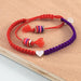 Silver Heart Friendship Bracelet (Red/Purple)
