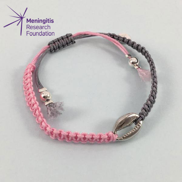 Cowrie Shell Friendship Bracelet (Pale Pink/Grey)